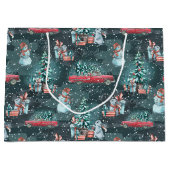 Winter Kerstmis: Medium Gift Bag Groot Cadeauzakje (Voorkant)