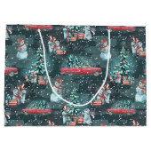 Winter Kerstmis: Medium Gift Bag Groot Cadeauzakje (Achterkant)