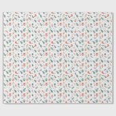 Winter Kerstmis mistletoe thema Gift Wrap Cadeaupapier (Vlak)