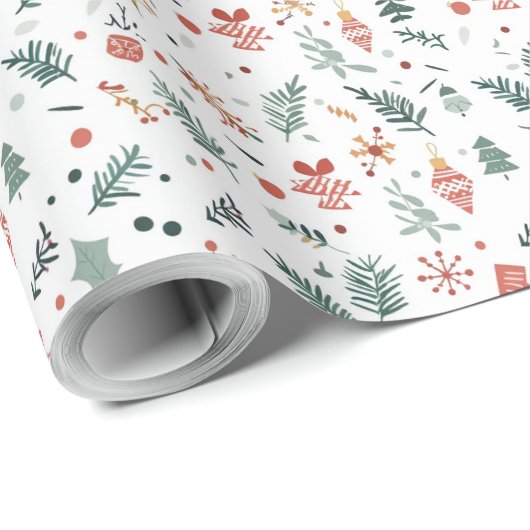 Winter Kerstmis mistletoe thema Gift Wrap Cadeaupapier (Rol Hoek)