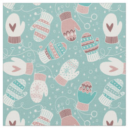 Winter Kerstmis Mittens Pattern, Mint Stof