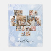 Winter Kerstmis Modern 14 Fotocollage Fleece Deken (Voorkant)