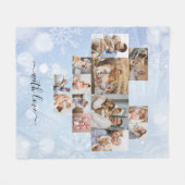 Winter Kerstmis Modern 14 Fotocollage Fleece Deken (Voorkant (Horizontaal))