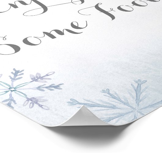 Winter Kerstmis nog wat eten Poster (Hoek)