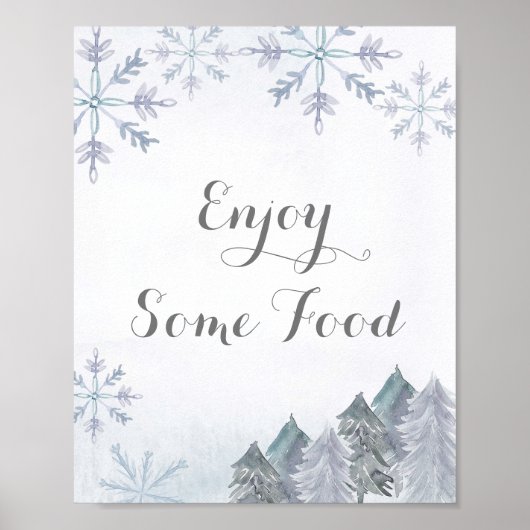 Winter Kerstmis nog wat eten Poster (Voorkant)