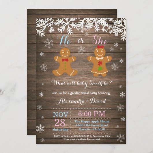 Winter Kerstmis Openbare uitnodiging (Voorkant / Achterkant)