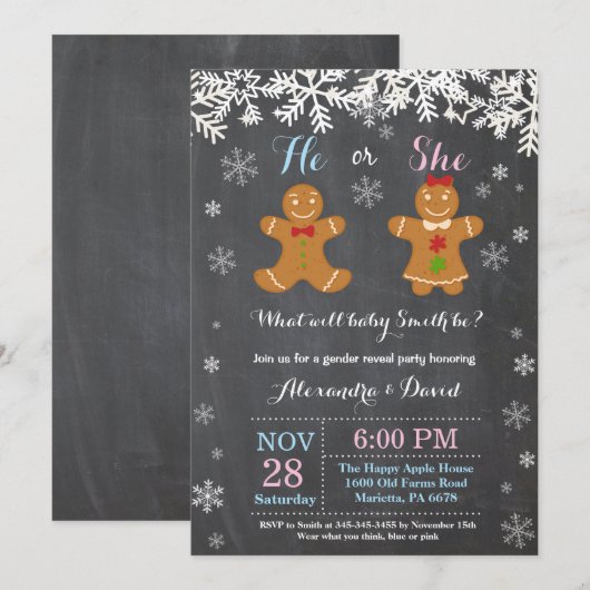 Winter Kerstmis Openbare uitnodiging (Voorkant / Achterkant)