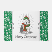 Winter Kerstmis Oud Engels Sheepdog Grey 1 Cute Deurmat (Voorkant)