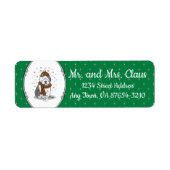 Winter Kerstmis Oud Engels Sheepdog Grey 1 Cute Etiket (Voorkant)