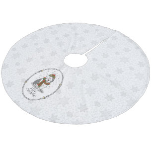 Winter Kerstmis Oud Engels Sheepdog Grey 1 Cute Fleece Kerstboom Rok