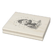 Winter Kerstmis Oud Engels Sheepdog Grey 1 Cute Rubberstempel (Stempel)