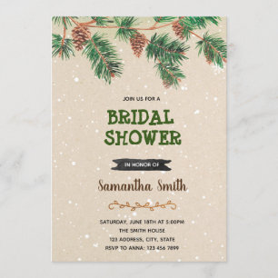 Winter Kerstmis pinecone-uitnodiging Kaart