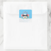Winter Kerstmis Pinguin Hot Chocolade Vierkante Sticker (Tas)