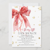 Winter Kerstmis Rode Boog Baby Shower Kaart (Voorkant)