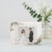 Winter Kerstmis Romantische bruiloft Foto Dank u Briefkaart (Staand voorkant)
