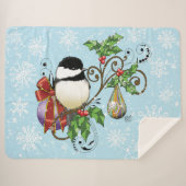 Winter-Kerstmis Sherpa Deken (Voorkant (horizontaal))