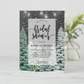 Winter Kerstmis Sneeuw Bruids Douche Uitnodiging (Staand voorkant)