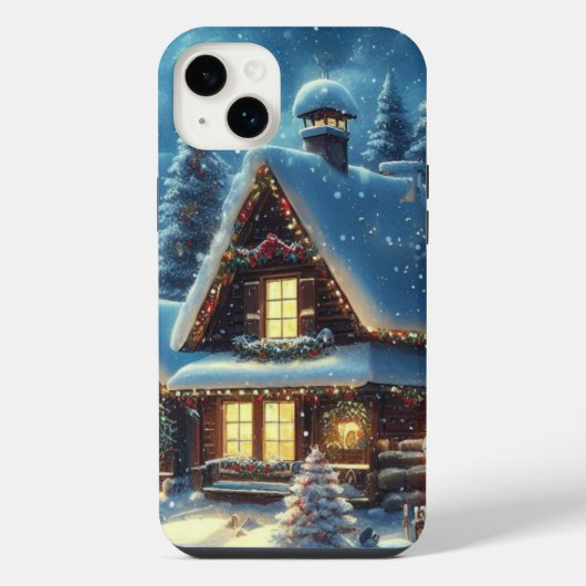 Winter Kerstmis/Sneeuw iPhone Hoesje (Achterkant)