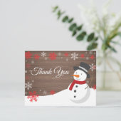 Winter Kerstmis Snowman Hartelijk dank Bedankkaart (Staand voorkant)