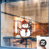 Winter Kerstmis Snowman laat het sneeuwwinkelen Raamsticker (Cafe Raam)