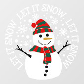 Winter Kerstmis Snowman laat het sneeuwwinkelen Raamsticker (Vel)