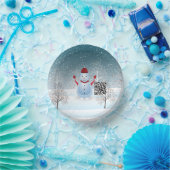 Winter Kerstmis Snowman Paper Bowl Papieren Kommen (Feest)