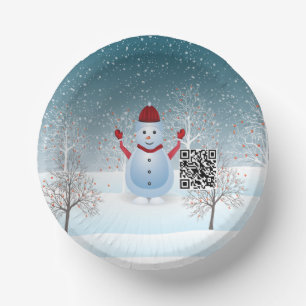 Winter Kerstmis Snowman Paper Bowl Papieren Kommen