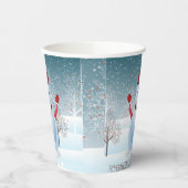 Winter Kerstmis Snowman Paper cup Papieren Bekers (Links)