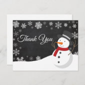 Winter Kerstmis Snowman Snowflake Hartelijk dank Bedankkaart (Voorkant / Achterkant)