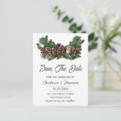 Winter Kerstmis sparen de Datum bruiloft Briefkaart (Staand voorkant)