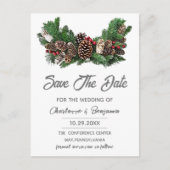 Winter Kerstmis sparen de Datum bruiloft Briefkaart (Voorkant)