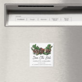 Winter Kerstmis sparen de Datum bruiloft Magneet (Insitu (Vaatwasser))