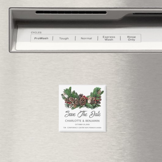 Winter Kerstmis sparen de Datum bruiloft Magneet (Insitu (Vaatwasser))