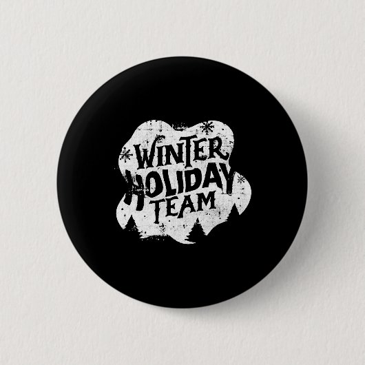 Winter Kerstmis Team Ronde Button 5,7 Cm (Voorkant)