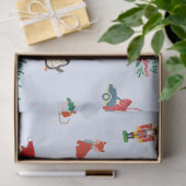 Winter Kerstmis thema ijsblauwe Santa Clause cut Tissuepapier (Geschenk)