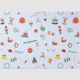 Winter Kerstmis thema ijsblauwe Santa Clause cut Tissuepapier