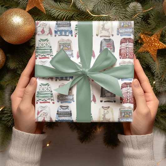 Winter Kerstmis Ugly Sweaters Pattern Cadeaupapier