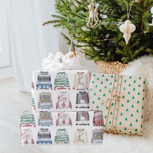 Winter Kerstmis Ugly Sweaters Pattern Cadeaupapier