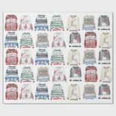 Winter Kerstmis Ugly Sweaters Pattern Cadeaupapier (Vlak)