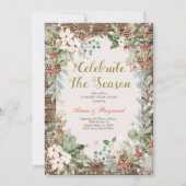 Winter Kerstmis Vier het seizoen open huis Kaart (Voorkant)