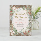 Winter Kerstmis Vier het seizoen open huis Kaart (Staand voorkant)