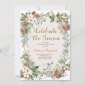 Winter Kerstmis Vier het seizoen open huis Kaart (Voorkant)