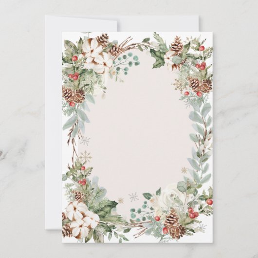 Winter Kerstmis Vier het seizoen open huis Kaart (Achterkant)