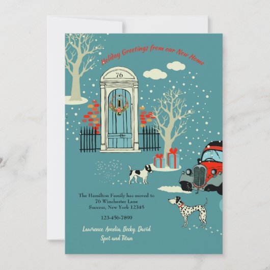 Winter Kerstmis Voordeur Bewegende Aankondiging (Voorkant)