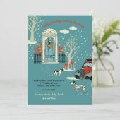 Winter Kerstmis Voordeur Bewegende Aankondiging (Staand voorkant)