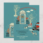 Winter Kerstmis Voordeur Bewegende Aankondiging (Voorkant / Achterkant)