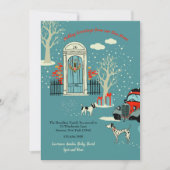 Winter Kerstmis Voorste deur Bewegingsaankondiging Kaart (Voorkant)