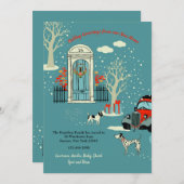 Winter Kerstmis Voorste deur Bewegingsaankondiging Kaart (Voorkant / Achterkant)