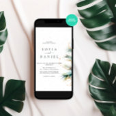 Winter Kerstmis Waterverf Trees Wedding Kaart