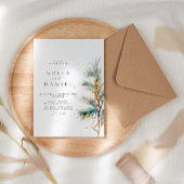 Winter Kerstmis Waterverf Trees Wedding Kaart